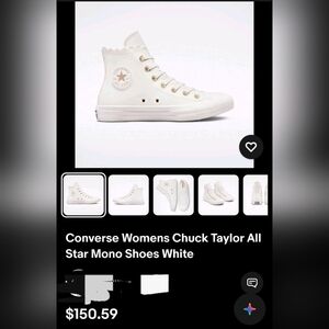 Converse Women's Chuck Taylor Shoes - White (See Little Damage In Last Photo)